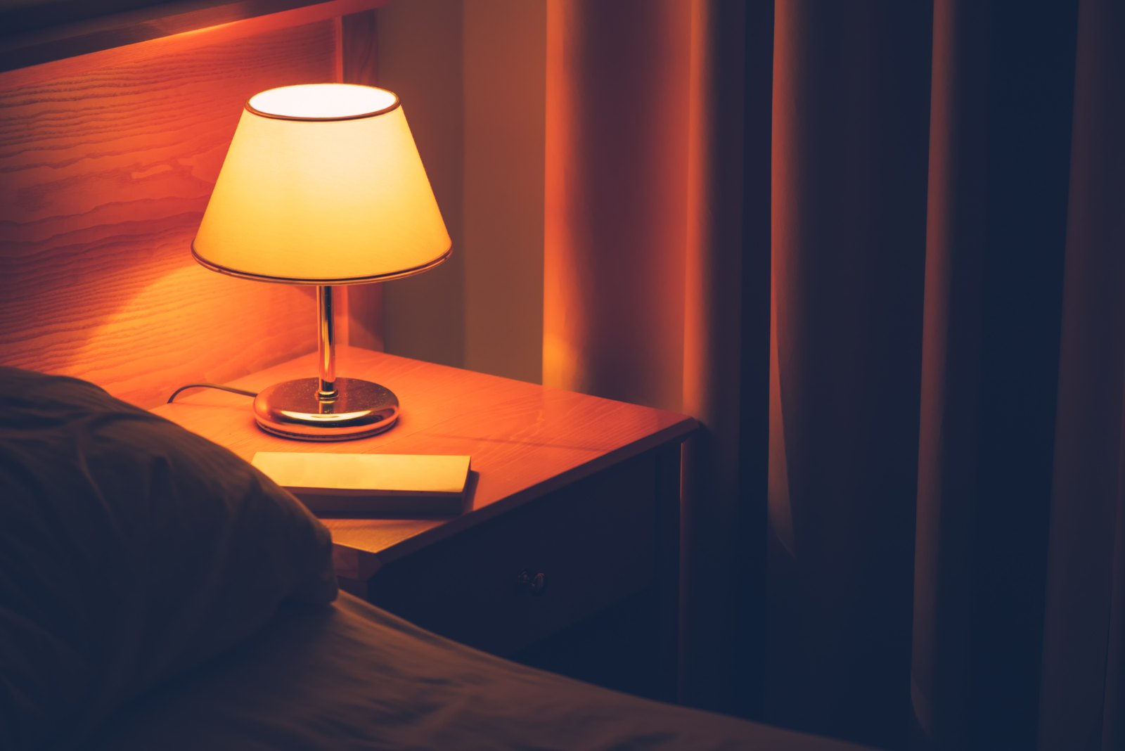 Warmly lit hotel room, one of the hotels in Fayetteville AR within walking distance of Dickson Street